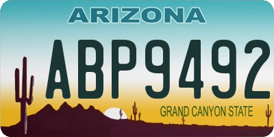 AZ license plate ABP9492
