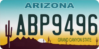 AZ license plate ABP9496