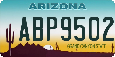 AZ license plate ABP9502