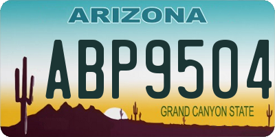 AZ license plate ABP9504