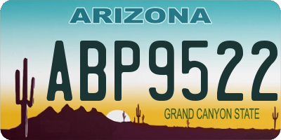 AZ license plate ABP9522