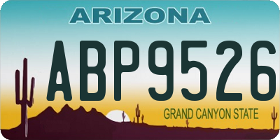 AZ license plate ABP9526