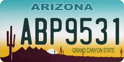 AZ license plate ABP9531