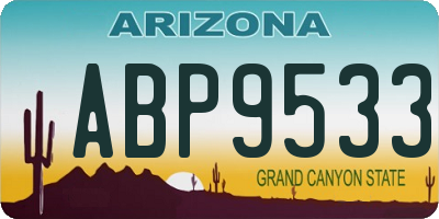 AZ license plate ABP9533