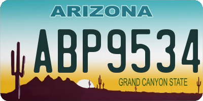 AZ license plate ABP9534