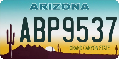AZ license plate ABP9537
