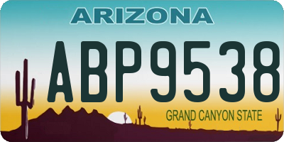 AZ license plate ABP9538