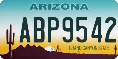 AZ license plate ABP9542