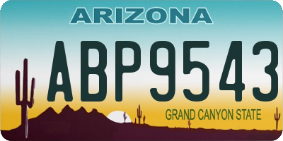 AZ license plate ABP9543