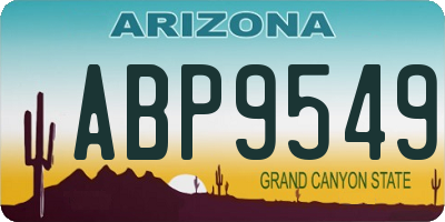 AZ license plate ABP9549
