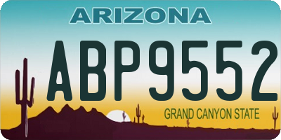 AZ license plate ABP9552