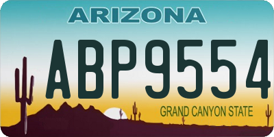 AZ license plate ABP9554
