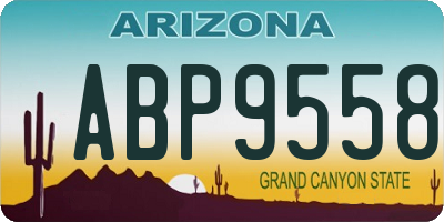 AZ license plate ABP9558