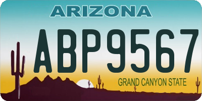 AZ license plate ABP9567
