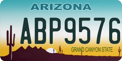 AZ license plate ABP9576