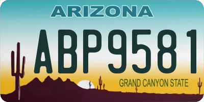 AZ license plate ABP9581