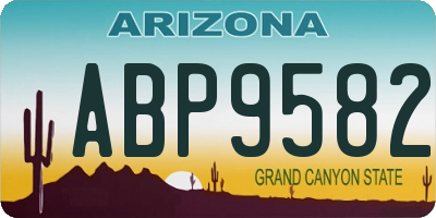 AZ license plate ABP9582