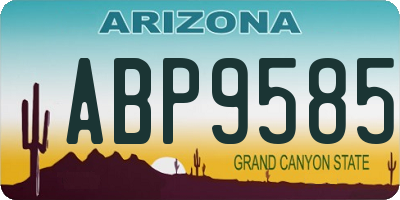 AZ license plate ABP9585
