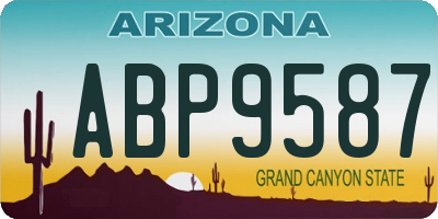 AZ license plate ABP9587