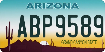 AZ license plate ABP9589