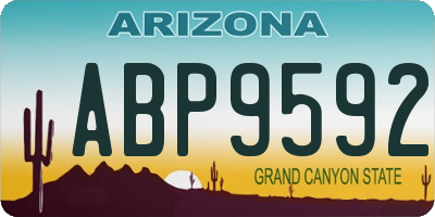 AZ license plate ABP9592