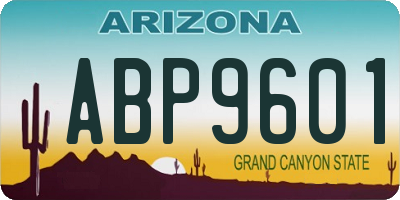 AZ license plate ABP9601