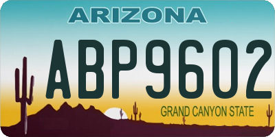 AZ license plate ABP9602