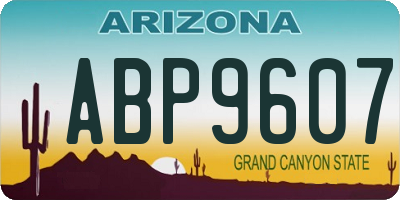 AZ license plate ABP9607