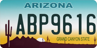 AZ license plate ABP9616