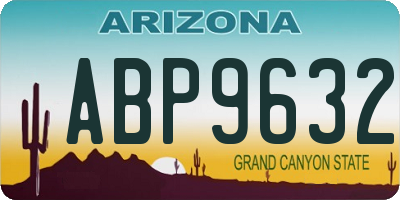 AZ license plate ABP9632