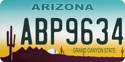 AZ license plate ABP9634