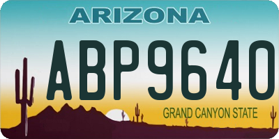 AZ license plate ABP9640