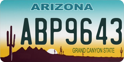 AZ license plate ABP9643