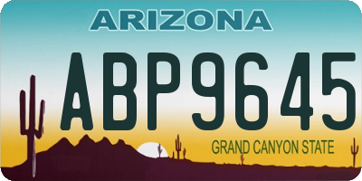 AZ license plate ABP9645