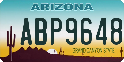 AZ license plate ABP9648