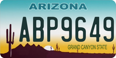 AZ license plate ABP9649