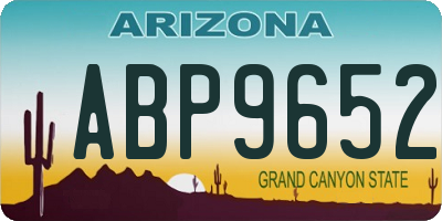 AZ license plate ABP9652