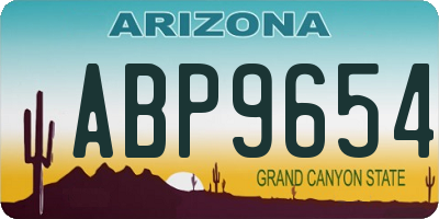 AZ license plate ABP9654