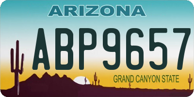 AZ license plate ABP9657