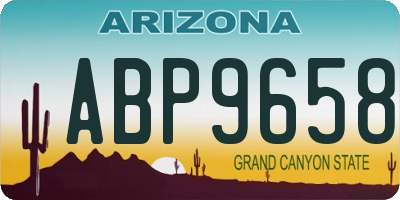 AZ license plate ABP9658