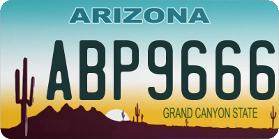 AZ license plate ABP9666