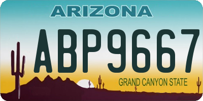 AZ license plate ABP9667