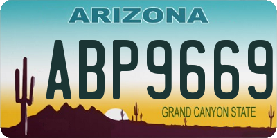 AZ license plate ABP9669