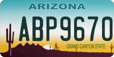 AZ license plate ABP9670