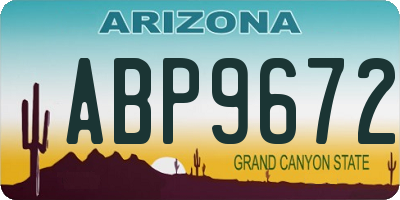 AZ license plate ABP9672