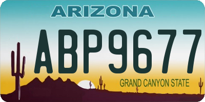 AZ license plate ABP9677