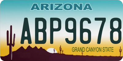 AZ license plate ABP9678