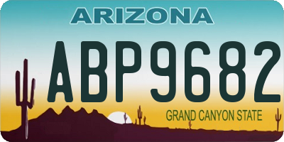 AZ license plate ABP9682