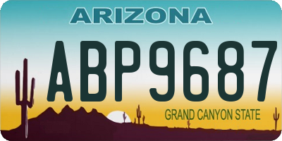 AZ license plate ABP9687