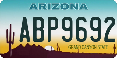 AZ license plate ABP9692